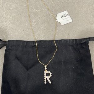 Pearl initial R necklace
